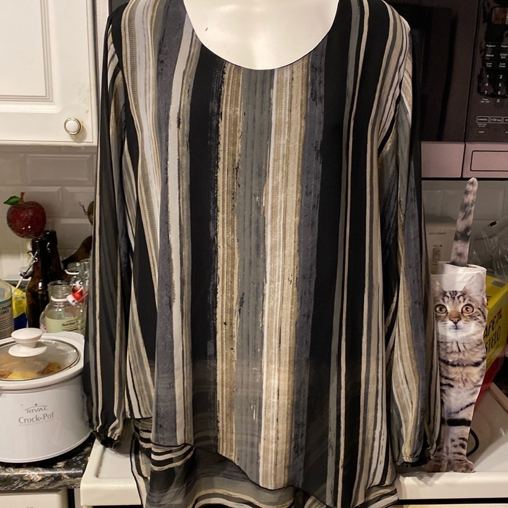 Womens Susan Graver lined long sleeve plus size top 3X EUC